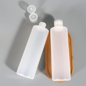 ericotry ericotry 2Pcs Clear Empty Plastic Soft Tube Squeeze Bottle Cosmetic Toiletries Storage Containers with Flip Cover for Toner Lotion Shower Gel Shampoo 400ml - Image 3