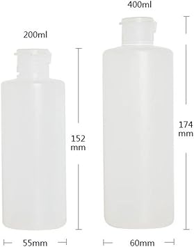 ericotry ericotry 2Pcs Clear Empty Plastic Soft Tube Squeeze Bottle Cosmetic Toiletries Storage Containers with Flip Cover for Toner Lotion Shower Gel Shampoo 400ml - Image 2