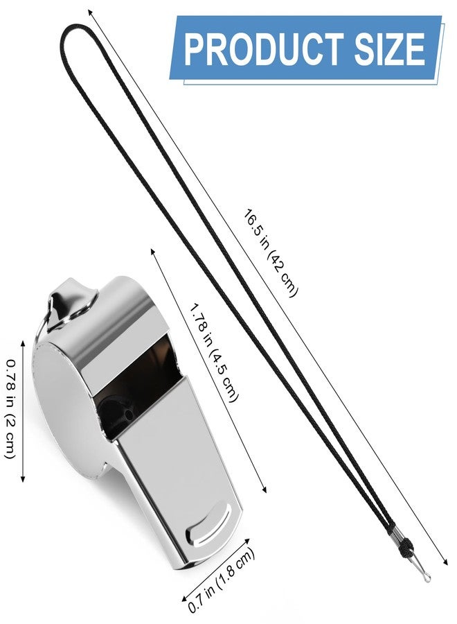Guirnd Coach Whistle 4P, Stainless Steel Coaches Whistle with Lanyard, Loud Crisp Sound Sport Metal Whistles for Adults, Referees, Officials, Emergency, Outdoor - Image 2