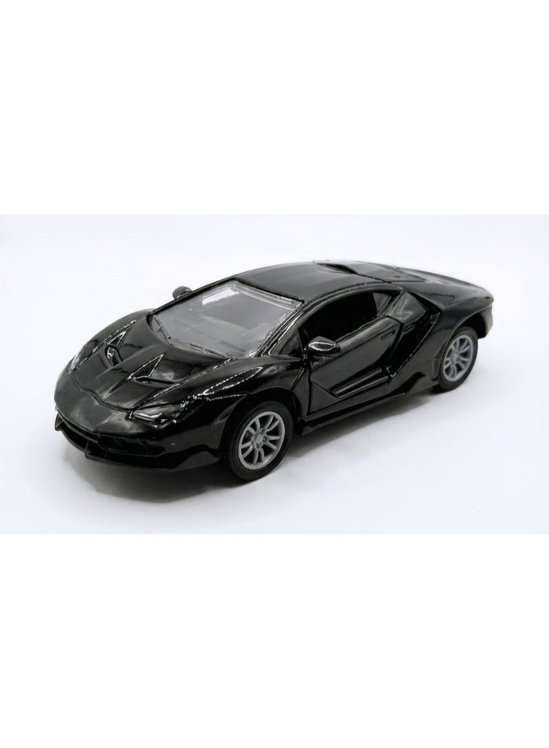 TOOLY Die-cast pull-back metal Exotic Sleek car with music, lights, and manual doors, Black colour ,Pack size 15.8x6x6.8 CM. - Image 3