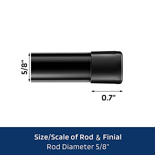 Alskarhem Black Curtain Rods for Windows 30 to 116 Inch,5/8 Inch Small Curtain Rod Set With Brackets - Image 4
