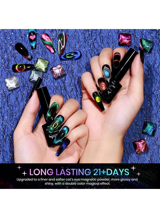 سوبوي مجموعة طلاء أظافر جل عين القطة مكونة من 12 لونًا، جل طلاء أظافر مغناطيسي 9D جل طلاء أظافر جالاكسي كاتي مع جل أسود واحد وعلاج المصباح المغناطيسي مطلوب مانيكير منزلي يمكنك صنعه بنفسك فن الأظافر - Image 4