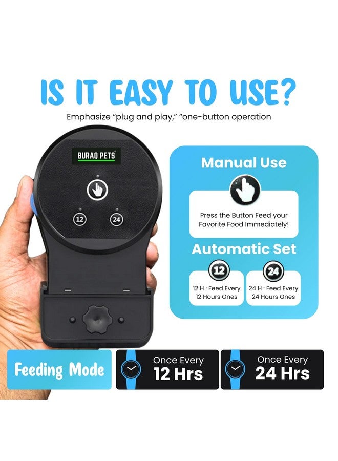 Buraq Automatic Fish Feeder - Food Dispenser for Fish Tank, Vacation Fish Feeder Timer, Adjustable Timing 12hr & 24hr, Accessories for Aquarium (2 Way) - Image 3