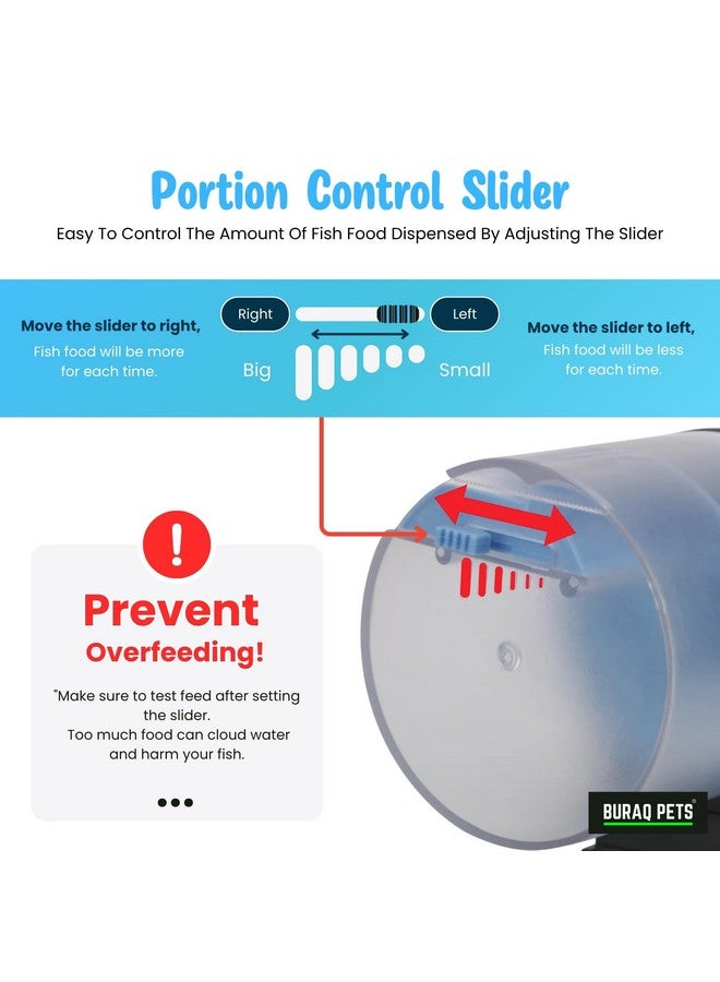 Buraq Automatic Fish Feeder - Food Dispenser for Fish Tank, Vacation Fish Feeder Timer, Adjustable Timing 12hr & 24hr, Accessories for Aquarium (2 Way) - Image 4