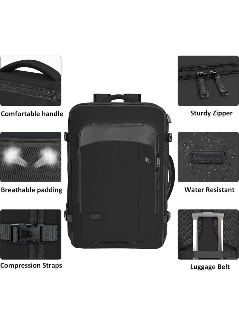 WALALLA Carry on Backpack, Extra Large 40L Airline Approved Travel Backpacks with 3 Packing Cubes, Water Resistant Expandable Overnight Luggage Daypack Business Weekender Bag, Camping Bags - Image 5