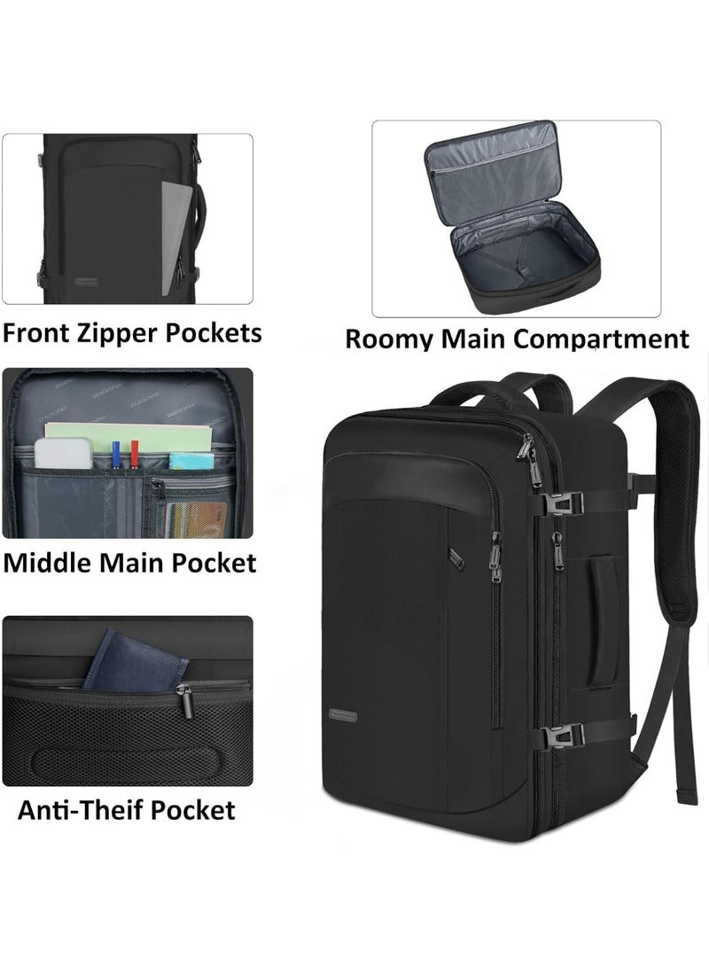 WALALLA Carry on Backpack, Extra Large 40L Airline Approved Travel Backpacks with 3 Packing Cubes, Water Resistant Expandable Overnight Luggage Daypack Business Weekender Bag, Camping Bags - Image 3