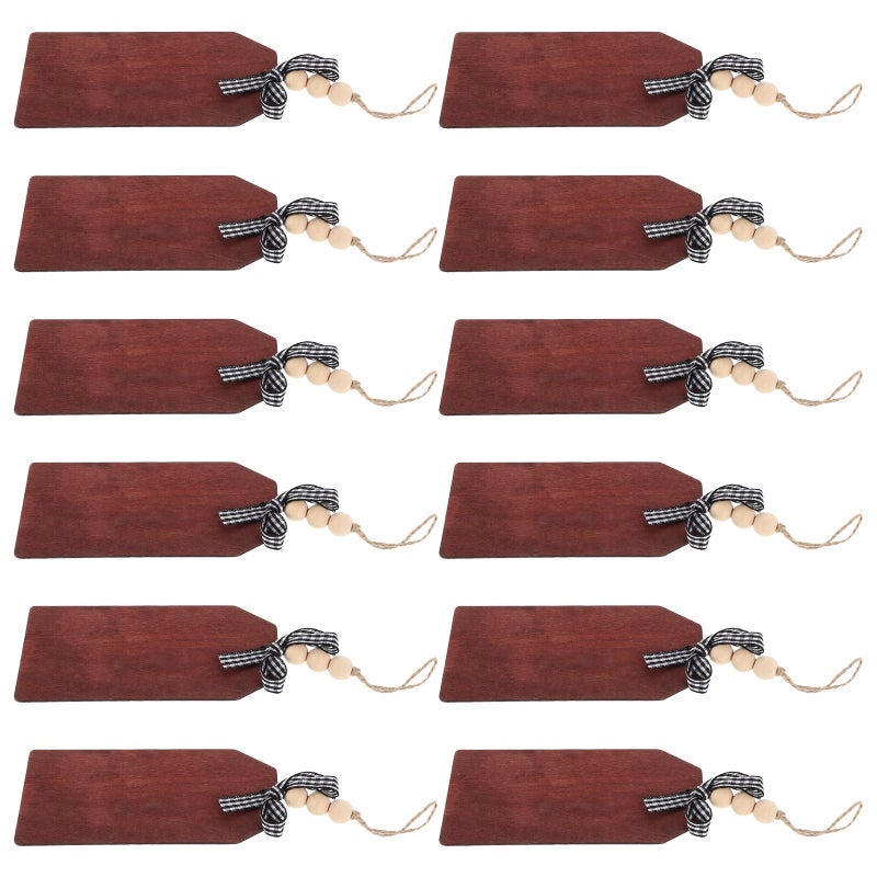 12pcs Rustic Farmhouse Wood Tags With Jute Ropes Blank Hanging Ornaments For Crafts Party Decorations And Home Decor - Image 3