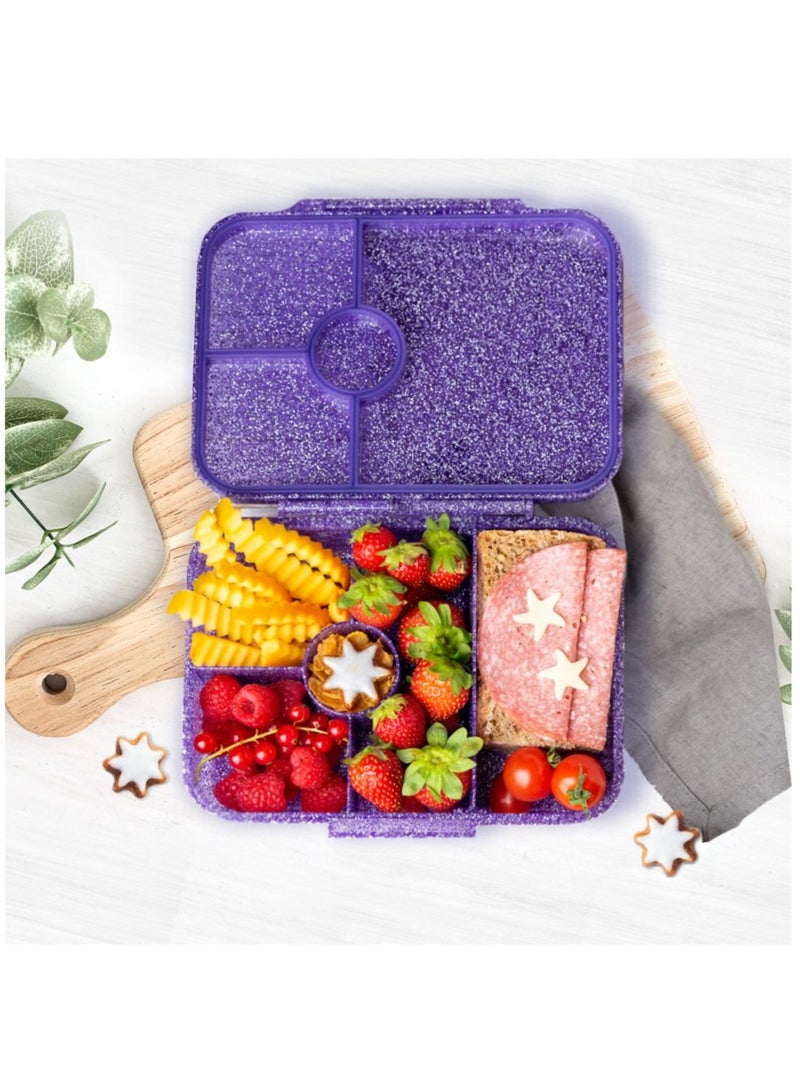 ESSEN Tritan Bento Lunch Box for Kids Girls - Purple Glitter Ballerina - Image 5
