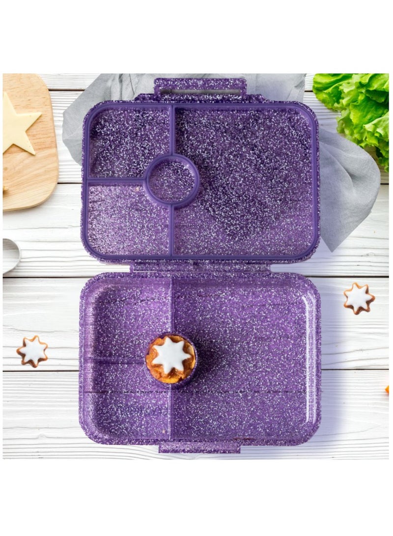 ESSEN Tritan Bento Lunch Box for Kids Girls - Purple Glitter Ballerina - Image 4