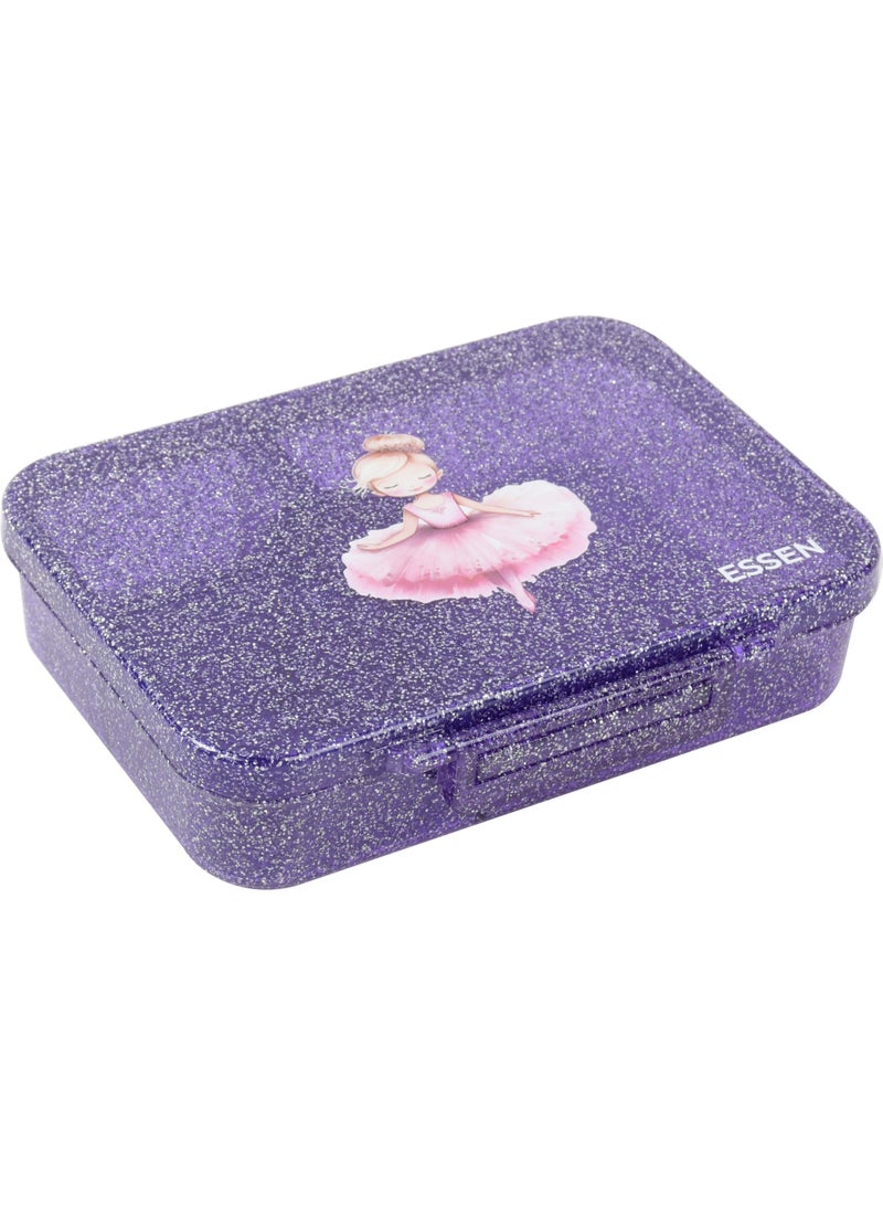 ESSEN Tritan Bento Lunch Box for Kids Girls - Purple Glitter Ballerina - Image 2