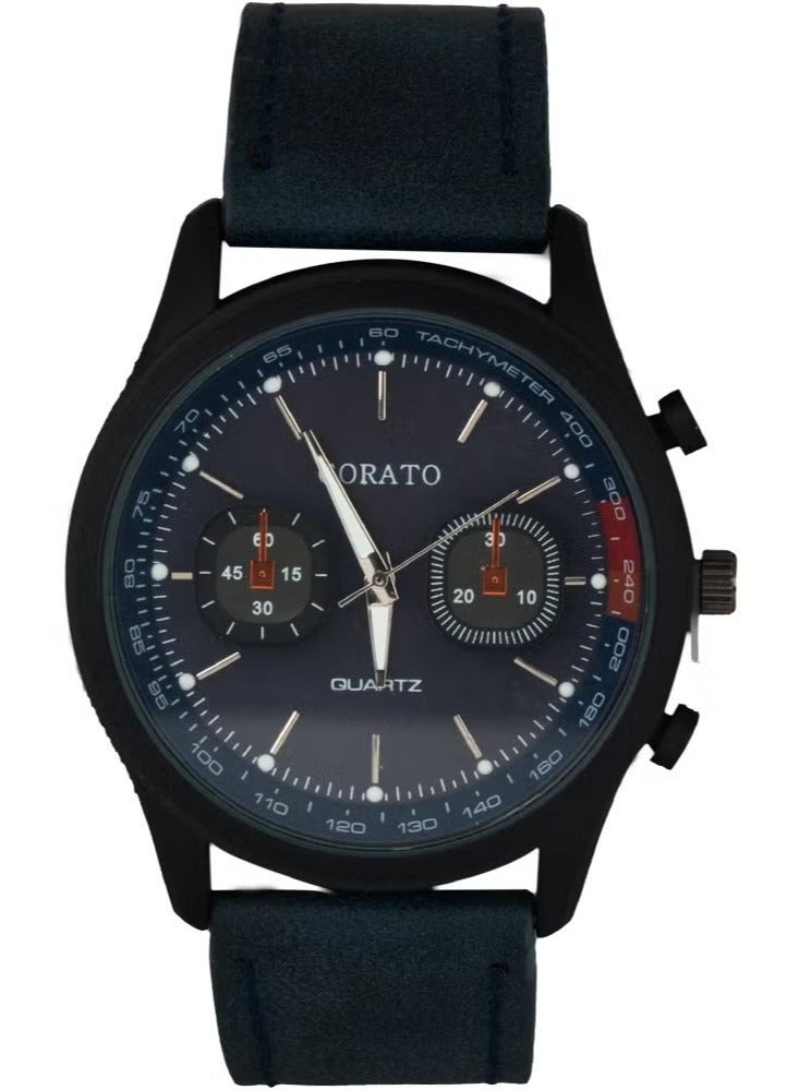 كوراتو ساعة رسمية للرجال من corato بتصميم كلاسيكي عصري كاجوال من الجلد اللكحلي كوارتز