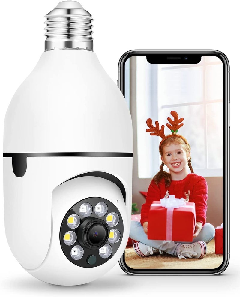 SIOVS SIOVS WiFi Wireless CCTV Camera 1080p Bulb Shape PTZ V380 Pro CCTV Security Camera with LED Lights Auto Tracking  - Image 1