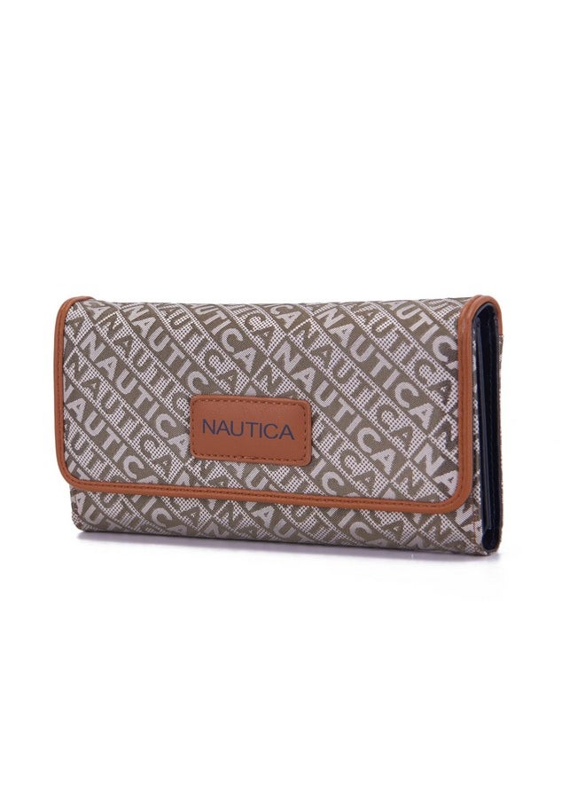 NAUTICA Nautica Women's Perfect Carry-All Money Manager RFID Blocking Wallet Organizer, Brown  - Image 2