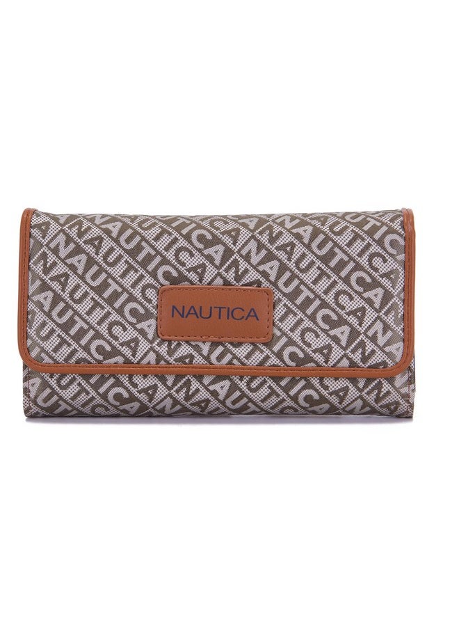 NAUTICA Nautica Women's Perfect Carry-All Money Manager RFID Blocking Wallet Organizer, Brown  - Image 1