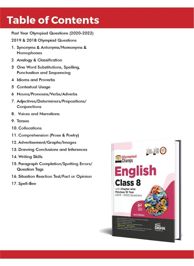 Olympiad Champs English Class 8 with Chapter-wise Previous 10 Year (2013 - 2022) Questions 5th Edition | Complete Prep Guide with Theory, PYQs, Past & Practice Exercise |  - Image 3