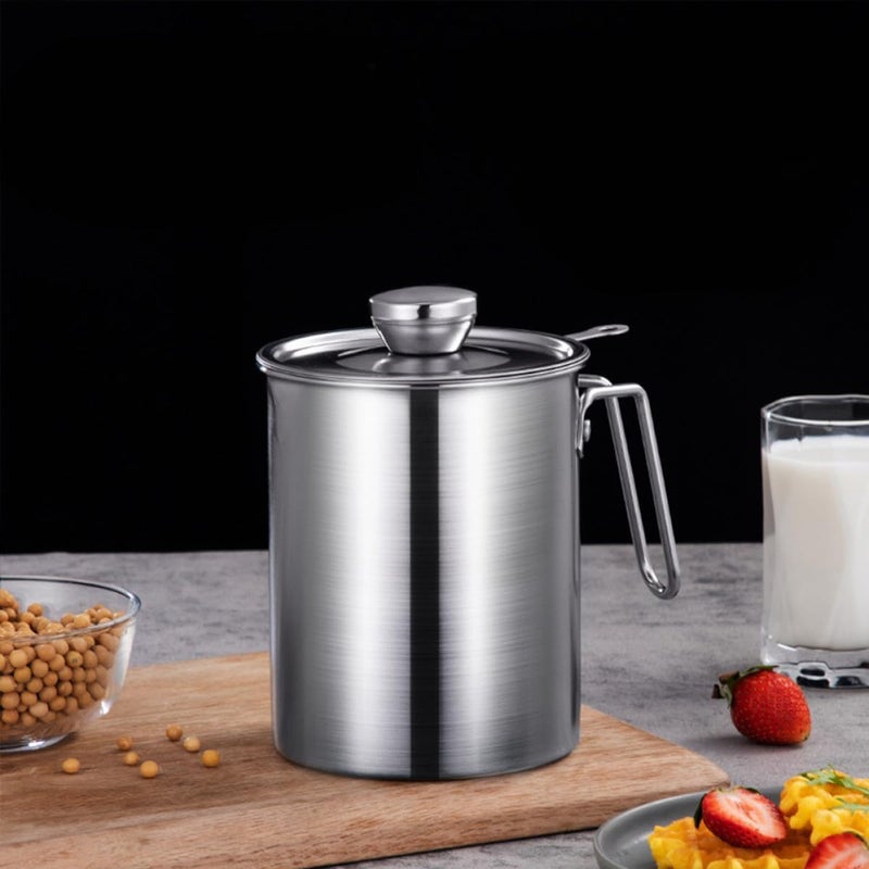 GALPADA Stainless Steel 304 Oil Filter Container with Strainer 1.5l Small Kitchen Grease Strainer Pot for Cooking and Soybean Milk Storage - Image 5