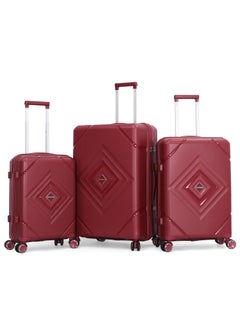 SONADA Sonada Trolley Bags 3 PCS Set Hardside Suitcase,Burgundy  - Image 1