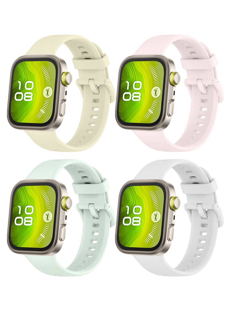 CATANES 4Packs Wristband for Huawei Watch Fit 3/Fit 4/Fit 4 Pro Bands, Silicone Bracelet Quick Release Arm Band, Replacement Smartwatch Band Quick Release Sport Straps - 4 Colours  - Image 3