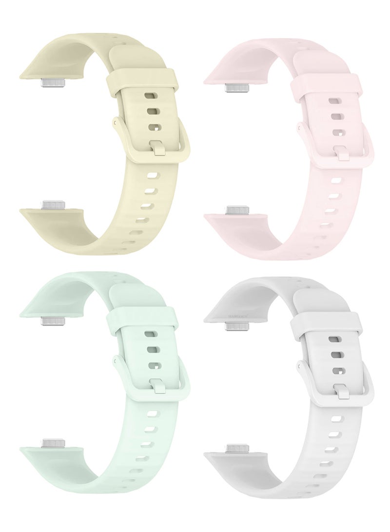 CATANES 4Packs Wristband for Huawei Watch Fit 3/Fit 4/Fit 4 Pro Bands, Silicone Bracelet Quick Release Arm Band, Replacement Smartwatch Band Quick Release Sport Straps - 4 Colours  - Image 2
