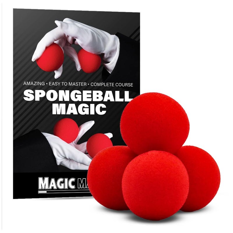 MAGIC MAKERS Magic Trick Spongeballs Red Edition 4 Ball Set with Complete Online Course - Image 2