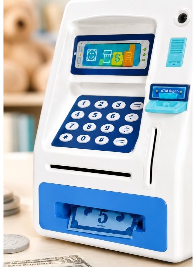 DAT Kids Pretend Play ATM Machine Toy with Keypad, Card Slot & Coin Deposit – Children's Money Management Piggy Bank - Image 5
