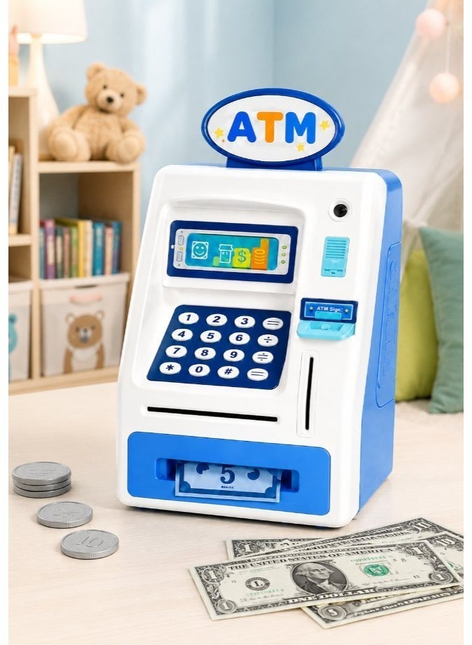 DAT Kids Pretend Play ATM Machine Toy with Keypad, Card Slot & Coin Deposit – Children's Money Management Piggy Bank - Image 3