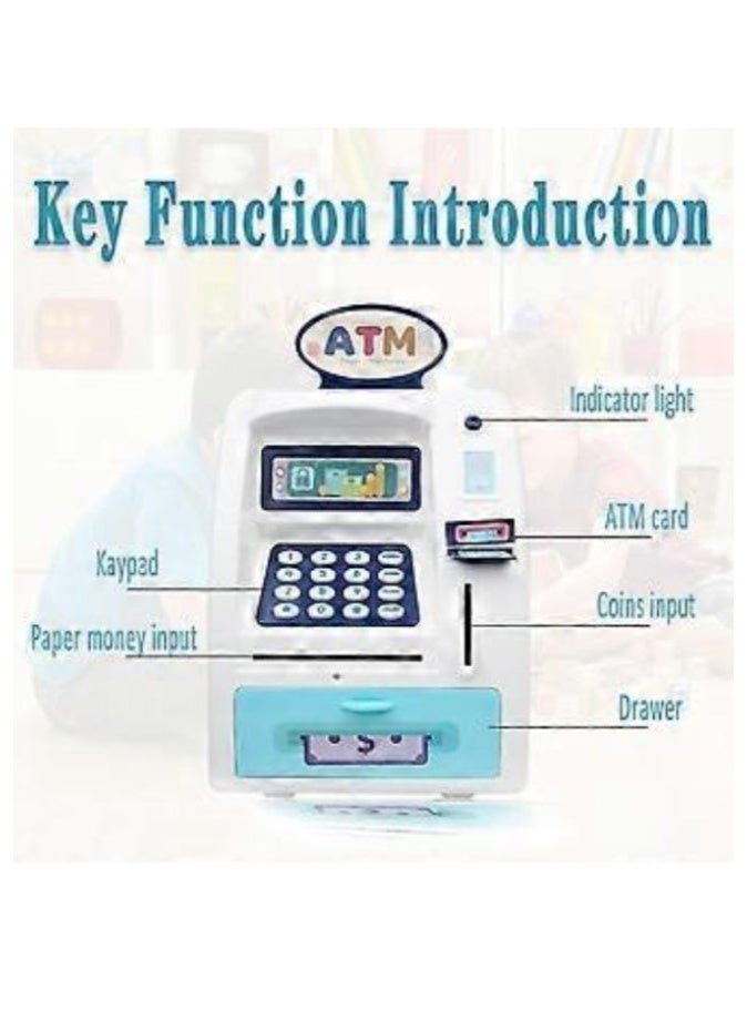 DAT Kids Pretend Play ATM Machine Toy with Keypad, Card Slot & Coin Deposit – Children's Money Management Piggy Bank - Image 2