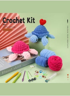 BUPY Crochet Kit for Beginners, Includes All Crochet Accessories and Step-by-Step Video Tutorials, 2 Piece Turtle  - Image 2