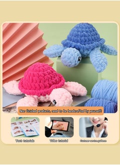 BUPY Crochet Kit for Beginners, Includes All Crochet Accessories and Step-by-Step Video Tutorials, 2 Piece Turtle  - Image 4