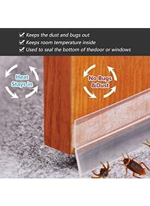 REPLEX Replex 3 Meter Transparent Door Sealing Strips for Seal Sound Proof Insect Window Tape for Home Bottom Rubber Sealing Sticker Seal Strip  - Image 4