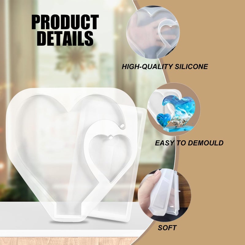 Snoogg SNOOGG Large Heart-Shaped Resin Mould, Creating Beautiful Hanging Picture Frames. Ideal for Anniversaries Gifts, Elevate Your Wedding Celebrations Personalized displays Memories.  - Image 3