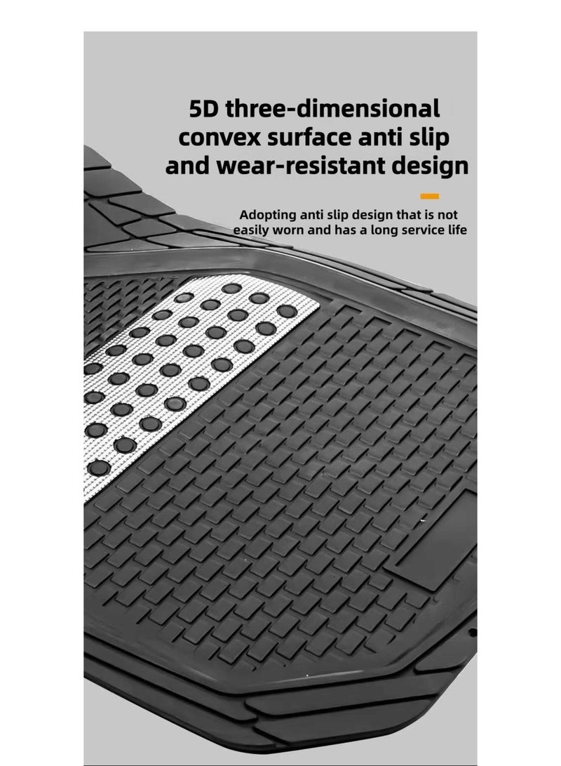 5-piece car floor mats, rubber floor mats suitable for all types of cars, non-slip, heavy-duty, suitable for cars, SUVs, and trucks, heavy-duty black interior floor mats, waterproof and odorless - Image 2