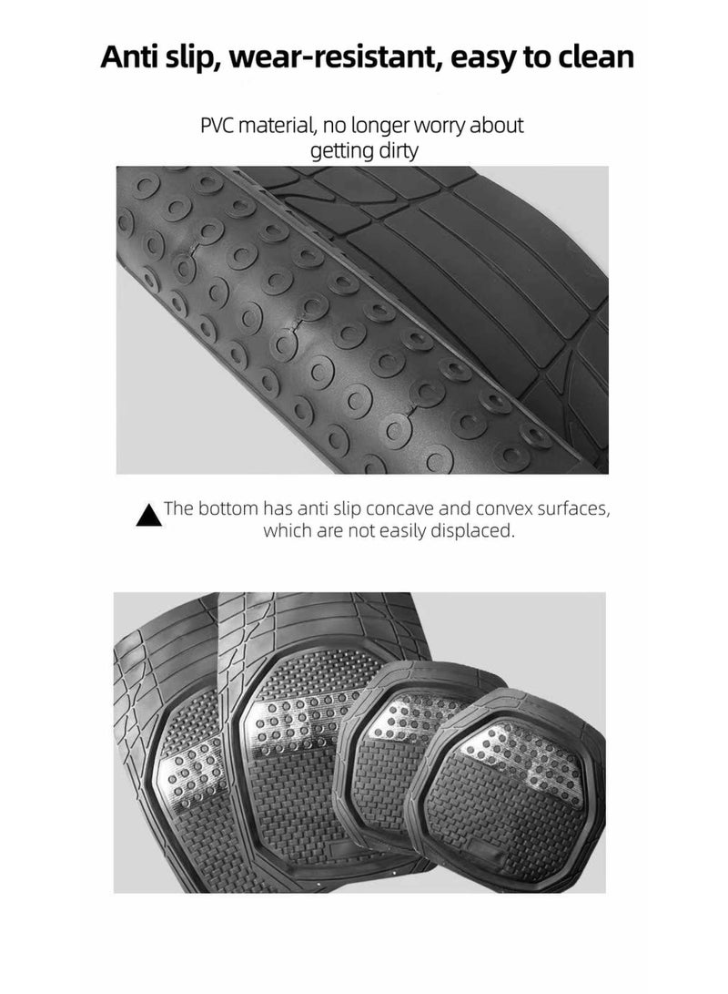 5-piece car floor mats, rubber floor mats suitable for all types of cars, non-slip, heavy-duty, suitable for cars, SUVs, and trucks, heavy-duty black interior floor mats, waterproof and odorless - Image 3