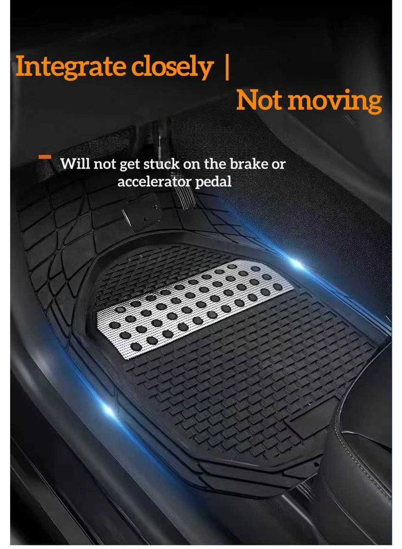 5-piece car floor mats, rubber floor mats suitable for all types of cars, non-slip, heavy-duty, suitable for cars, SUVs, and trucks, heavy-duty black interior floor mats, waterproof and odorless - Image 4