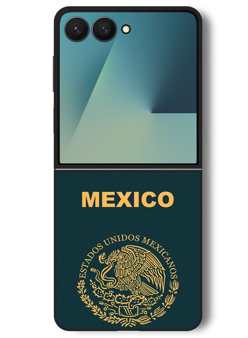 Theodor Case Compatible with Samsung Galaxy Z Flip 7 - 6.9 Inch Protection Shockproof Bumper Cover Mexico Passport - Image 1
