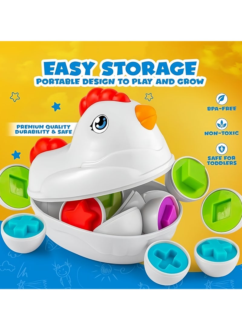 هولا لعبة تركيب الأشكال للأطفال، العاب مونتيسوري تعليمية للأطفال بعمر 1 2 3 سنوات - 6 ألوان وأشكال، لعبة تطابق لتنمية المهارات الحركية - Image 3