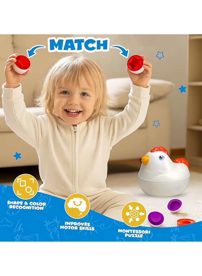 هولا لعبة تركيب الأشكال للأطفال، العاب مونتيسوري تعليمية للأطفال بعمر 1 2 3 سنوات - 6 ألوان وأشكال، لعبة تطابق لتنمية المهارات الحركية - Image 4