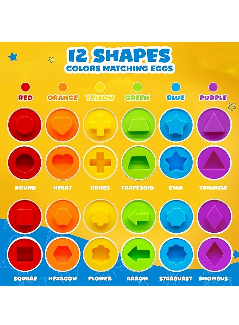 هولا لعبة تركيب الأشكال للأطفال، العاب مونتيسوري تعليمية للأطفال بعمر 1 2 3 سنوات - 6 ألوان وأشكال، لعبة تطابق لتنمية المهارات الحركية - Image 5