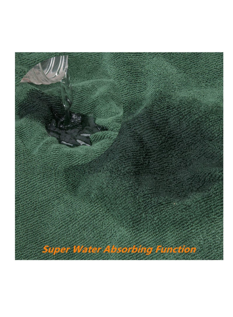 KASTWAVE معطف جاف للكلاب من كاستويف ناعم ميكروفايبر يمتص الماء بشكل فائق رداء استحمام كلبي منشفة خضراء لتنظيف القطط والكلاب المتوسطة (متوسطة) منشفة حمام للحيوانات الأليفة بطانية رداء للكلاب ميكروفايبر - Image 3