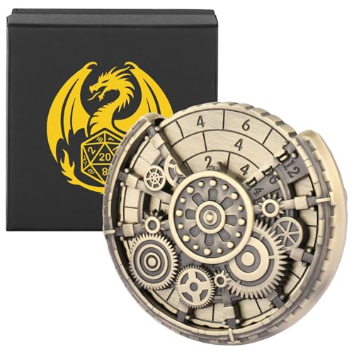 Keller & Weber Spinner DND Dice Set Metallic DD Dice Gear Roulette Dice Spinner for DND Dice Set DD Gifts with Gift Box Fathers Day Role Playing Game Board Game Accessories Bronze - Image 5