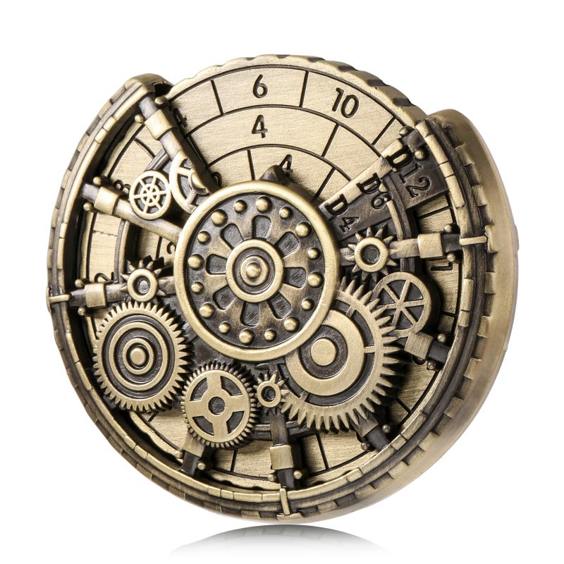 Keller & Weber Spinner DND Dice Set Metallic DD Dice Gear Roulette Dice Spinner for DND Dice Set DD Gifts with Gift Box Fathers Day Role Playing Game Board Game Accessories Bronze - Image 3
