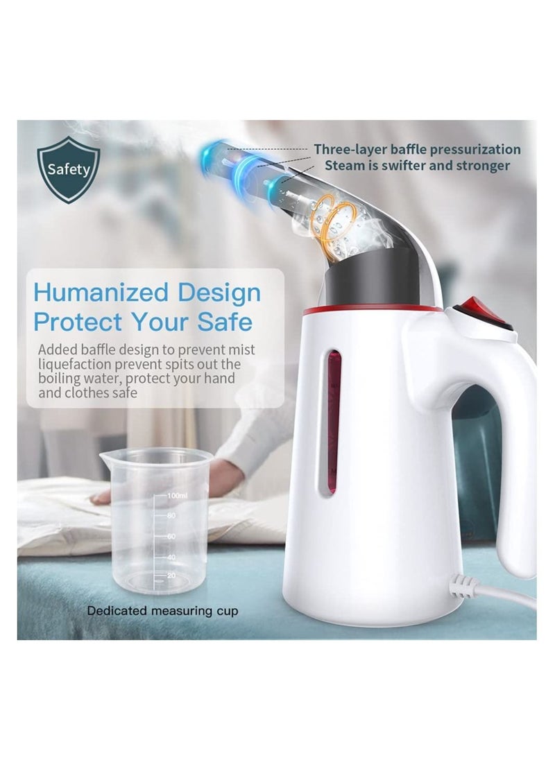700W Clothes Steamer, Handheld Portable Garment Steamer with 120ml For Home and Travel, Vertical Clothing Steamer (White)