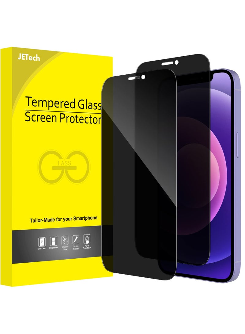 JETech Privacy Full Coverage Screen Protector for iPhone 12 and 12 Pro 6.1 Inch Anti Spy Tempered Glass Film Edge to Edge Protection Case-Friendly  2Pack - Image 1