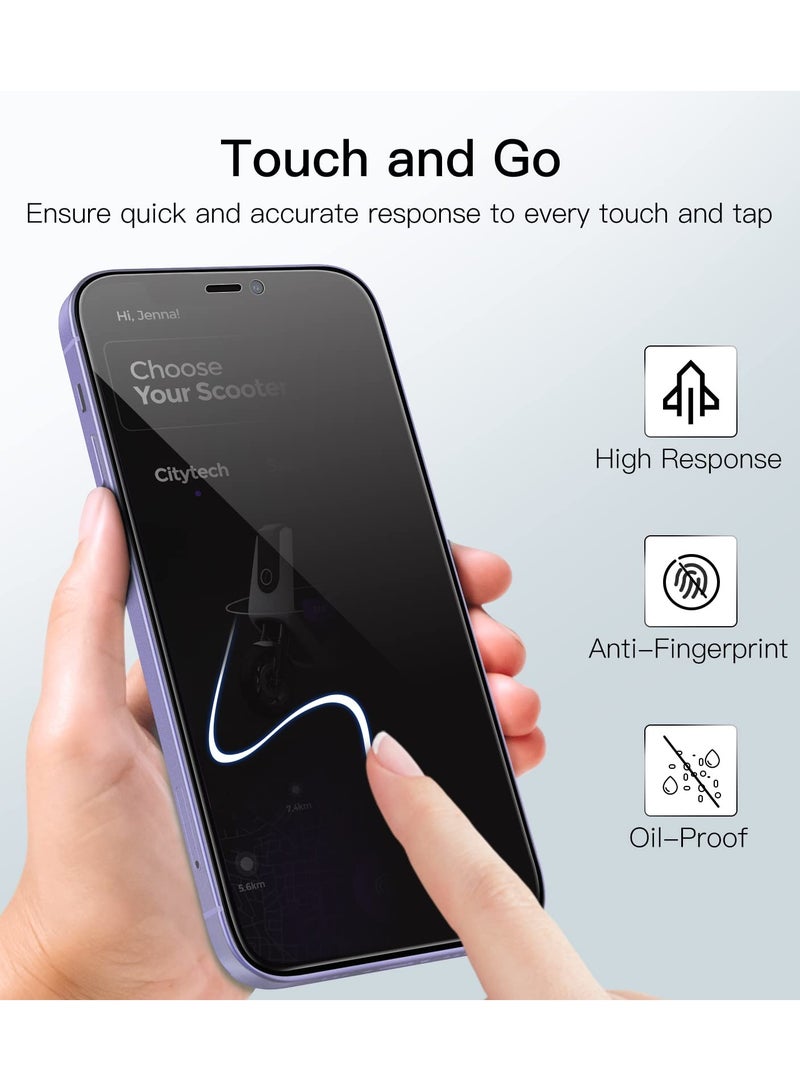 JETech Privacy Full Coverage Screen Protector for iPhone 12 and 12 Pro 6.1 Inch Anti Spy Tempered Glass Film Edge to Edge Protection Case-Friendly  2Pack - Image 5