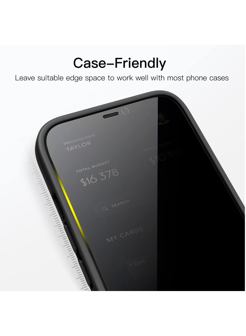 JETech Privacy Full Coverage Screen Protector for iPhone 12 and 12 Pro 6.1 Inch Anti Spy Tempered Glass Film Edge to Edge Protection Case-Friendly  2Pack - Image 4