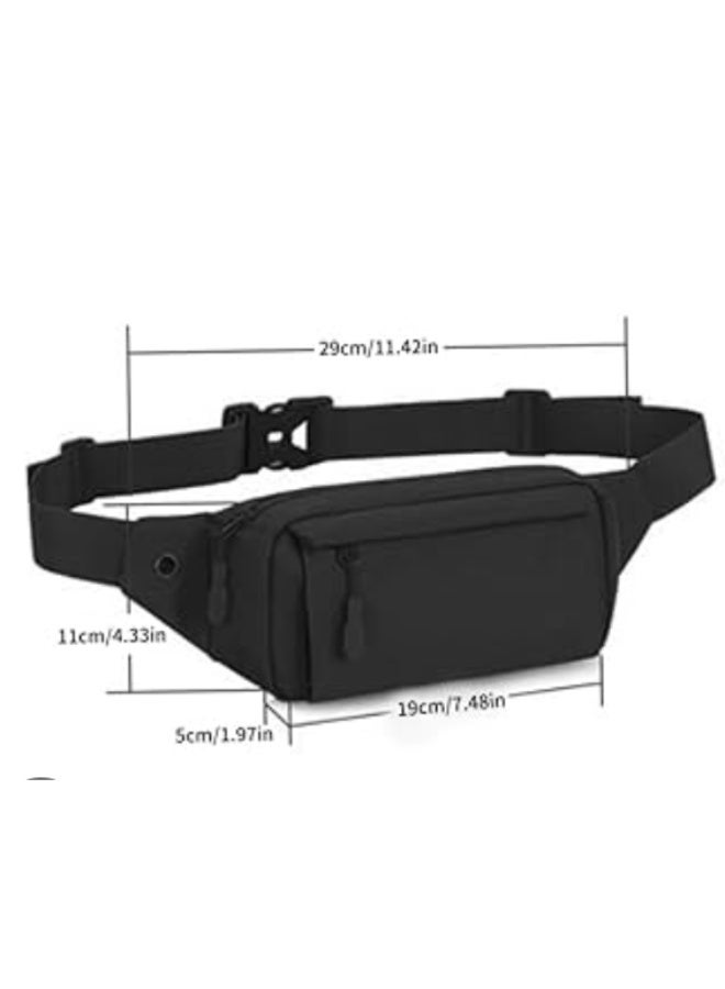 Crossbody Waist Bag with Adjustable Strap Multiple Zippered Compartments, Durable Fabric for Outdoor Sports and Compact Chest Sling Bag - Image 2