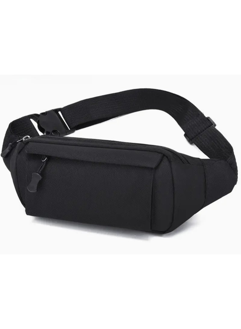 Crossbody Waist Bag with Adjustable Strap Multiple Zippered Compartments, Durable Fabric for Outdoor Sports and Compact Chest Sling Bag - Image 1