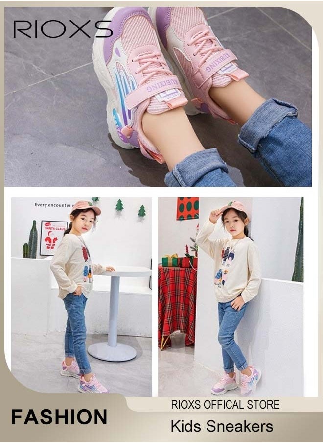 RIOXS - Kids Sports Shoes, Fashionable Lightweight Athletic Shoes, Casual Sneakers with Breathable Upper and Non-Slip Sole, Comfort Fitness Shoes for Running, Jogging, Walking and Outdoor Use - Image 1