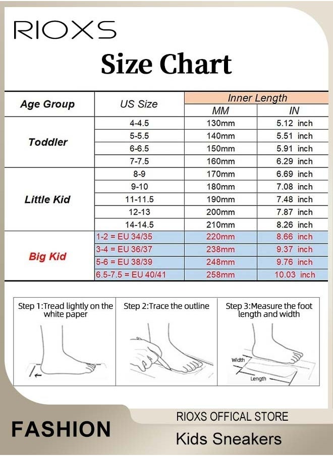 RIOXS - Kids Sports Shoes, Fashionable Lightweight Athletic Shoes, Casual Sneakers with Breathable Upper and Non-Slip Sole, Comfort Fitness Shoes for Running, Jogging, Walking and Outdoor Use - Image 1
