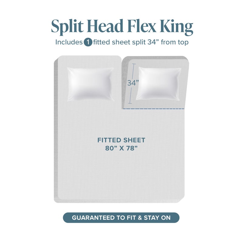 Bare Home Bare Home Fitted Bottom Sheet Split Head Flex King Size - Premium 1800 Microfiber - Ultra-Soft Hotel Luxury - Deep Pocket - Durable and Long Lasting (Split Head Flex King  Grey)  - Image 2